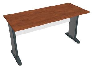 Stůl pracovní rovný 140 cm hl. 60 cm - Hobis Cross CE 1400 Dekor stolové desky: třešeň, Dekor lamino podnože: třešeň, Barva nohou: Stříbrná