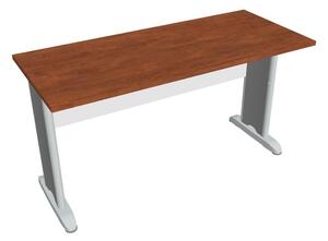 Stůl pracovní rovný 140 cm hl. 60 cm - Hobis Cross CE 1400 Dekor stolové desky: ořech, Dekor lamino podnože: šedá, Barva nohou: Stříbrná