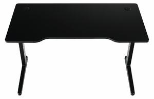 KONDELA PC stůl / herní stůl s LED osvětlením, černá, OLIVED