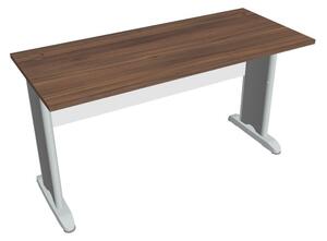 Stůl pracovní rovný 140 cm hl. 60 cm - Hobis Cross CE 1400 Dekor stolové desky: ořech, Dekor lamino podnože: ořech, Barva nohou: černá