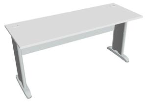 Stůl pracovní rovný 160 cm hl. 60 cm - Hobis Cross CE 1600 Dekor stolové desky: třešeň, Dekor lamino podnože: šedá, Barva nohou: Stříbrná