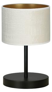 Stolní lampa HILDE LN1 – černá, bílé textilní stínidlo, 1× E27, šířka 18 cm