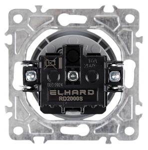 Elhard Zásuvka Rondo s hranatým rámečkem, stříbrná - kompletní RD6100S