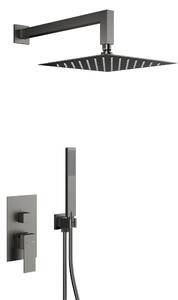 KFA Armatura Logon Gun Metal Grey sprchová sada pod omítku s dešťovou sprchou grafitová 5139-501-61