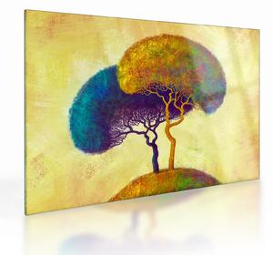 Skleněný obraz - Stromy na kopci (70x50 cm)