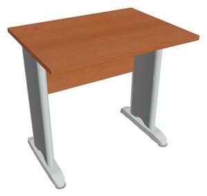 Stůl pracovní rovný 80 cm hl. 60 cm - Hobis Cross CE 800 Dekor stolové desky: třešeň, Dekor lamino podnože: šedá, Barva nohou: Stříbrná
