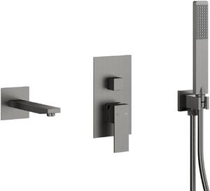 KFA Armatura Logon Gun Metal Grey vanová sada se sprchou pod omítku grafitová 5139-401-61
