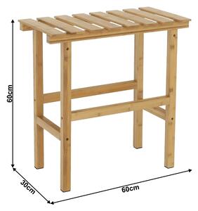KONDELA Příruční stolek k vířivce ve tvaru obdélníku, přírodní bambus, Vireo TYP 2