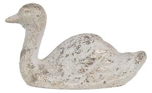 Kameninová dekorace šedobílá kachna Gretje – 15x5x9 cm