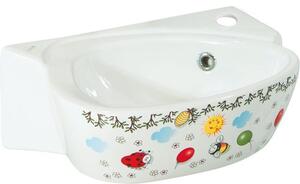 Nástěnné asymetrické umyvadlo Creavit KID 39 cm bílé