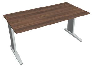 Stůl pracovní rovný 160 cm - Hobis Cross CS 1600 Dekor stolové desky: olše, Dekor lamino podnože: bílá, Barva nohou: Stříbrná