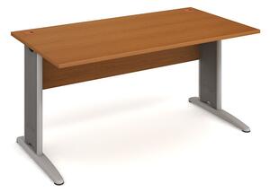 Stůl pracovní rovný 160 cm - Hobis Cross CS 1600 Dekor stolové desky: olše, Dekor lamino podnože: bílá, Barva nohou: Stříbrná