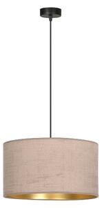 Závěsné svítidlo HILDE 1 – černé, růžové textilní stínidlo, 1× E27, šířka 35 cm