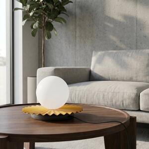 Stolní lampa UMBRA LN1 – oranžová / černá, bílé sklo, 1× G9, šířka 20 cm