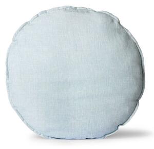 Modrý lněný kulatý podsedák Ice Blue - Ø 60 *5cm - HKLIVING