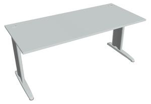 Stůl pracovní rovný 180 cm - Hobis Cross CS 1800 Dekor stolové desky: akát, Dekor lamino podnože: bílá, Barva nohou: černá