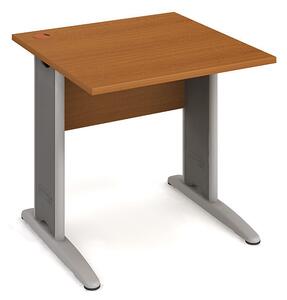 Stůl pracovní rovný 80 cm - Hobis Cross CS 800 Dekor stolové desky: ořech, Dekor lamino podnože: bílá, Barva nohou: Stříbrná