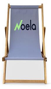 Plážové skládací křeslo, akácie, šedé NOELA 3450421