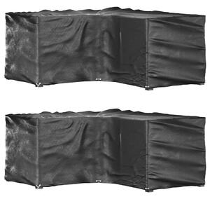 Plachty na zahradní nábytek tvar L 2 ks 12 oček 185x185x90 cm 3155369