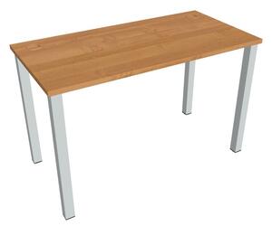 Stůl pracovní rovný 120 cm hl. 60 cm - Hobis Uni UE 1200 Dekor stolové desky: ořech, Barva nohou: Stříbrná