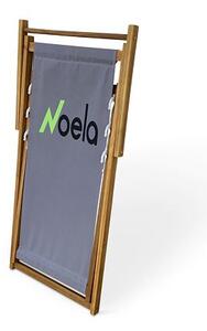 Plážové skládací křeslo, akácie, šedé NOELA 3450421