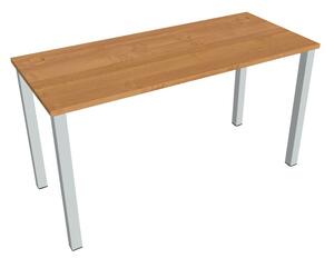 Stůl pracovní rovný 140 cm hl. 60 cm - Hobis Uni UE 1400 Dekor stolové desky: ořech, Barva nohou: Stříbrná
