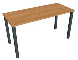 Stůl pracovní rovný 140 cm hl. 60 cm - Hobis Uni UE 1400 Dekor stolové desky: ořech, Barva nohou: Stříbrná