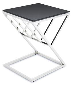 DekorStyle Odkládací stolek OBLIC stříbrný