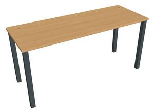 Stůl pracovní rovný 160 cm hl. 60 cm - Hobis Uni UE 1600 Dekor stolové desky: buk, Barva nohou: černá