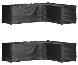 Plachty na zahradní nábytek tvar L 2 ks 16 oček 260x210x80 cm 3155380