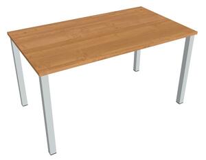 Stůl pracovní rovný 140 cm - Hobis Uni US 1400 Dekor stolové desky: třešeň, Barva nohou: bílá