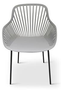 Gaby Designové křeslo, polypropylen/ocel, šedé, set 4 ks NOELA 34570108