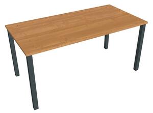 Stůl pracovní rovný 160 cm - Hobis Uni US 1600 Dekor stolové desky: ořech, Barva nohou: černá