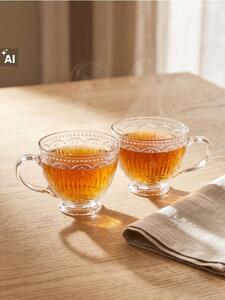 Sinsay - Skleněné šálky s reliéfním vzorem 2 pack - clear