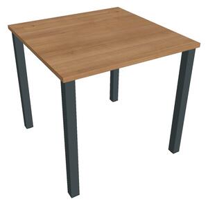 Stůl pracovní rovný 80 cm - Hobis Uni US 800 Dekor stolové desky: ořech, Barva nohou: černá