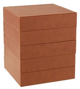 Hnědá 4-patrová šperkovnice z umělé kůže Cognacco - 20*20*22 cm - J-Line by Jolipa