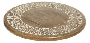 Dřevěný servírovací otočný podnos Tapas Tours Tray - Ø 40*7 cm - Chic Antique
