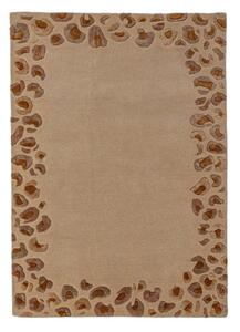 Ručně tkaný koberec s příměsí vlny v přírodní barvě 140x200 cm Leopard Frame – Flair Rugs