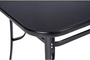 Klaudie Zahradní stůl 150 x 90 cm, ocel/tvrzené sklo, černý NOELA 34570888