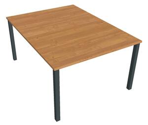 Dvojstůl pracovní rovný 120×160 cm - Hobis Uni USD 1200 Dekor stolové desky: akát, Barva nohou: černá
