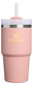 Broskvová termoska s brčkem z nerezové oceli 600 ml Quencher H2.O FlowState™ Tumble Peach Rose – Stanley