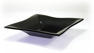 BDK-GLASS Tmavě šedá skleněná mísa CUBO 26x26cm