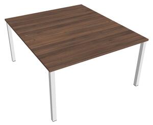 Dvojstůl pracovní rovný 140×160 cm - Hobis Uni USD 1400 Dekor stolové desky: ořech, Barva nohou: černá