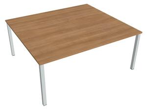 Dvojstůl pracovní rovný 180×160 cm - Hobis Uni USD 1800 Dekor stolové desky: akát, Barva nohou: černá