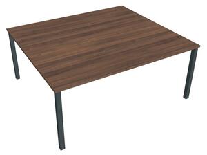 Dvojstůl pracovní rovný 180×160 cm - Hobis Uni USD 1800 Dekor stolové desky: ořech, Barva nohou: černá