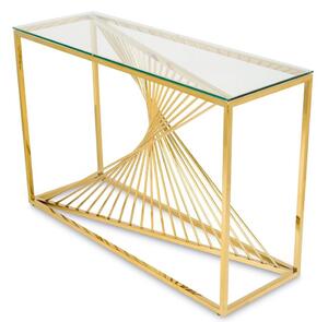 DekorStyle Konzolový stolek LAINE zlatý