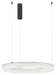 -25 % Dny MOMENTI– Nova Luce Bílé závěsné LED světlo Vaster 60 cm s černým zavěšením