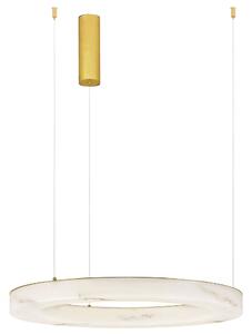 -25 % Dny MOMENTI– Nova Luce Bílé závěsné LED světlo Vaster 60 cm se zlatým zavěšením