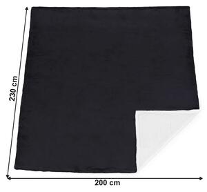 KONDELA Oboustranná baránková deka, šedá / bílá, 200x230cm, Essena