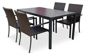 Zahradní jídelní nábytek - stůl Viking L + 4x židle Wicker Pat NOELA 34570514